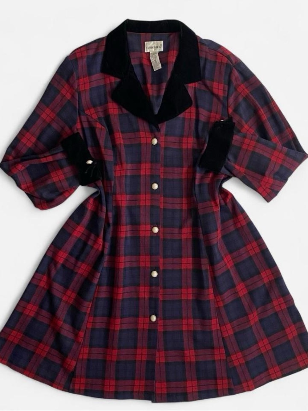 Vintage 90s plus size red plaid long lightweight jacket/dress